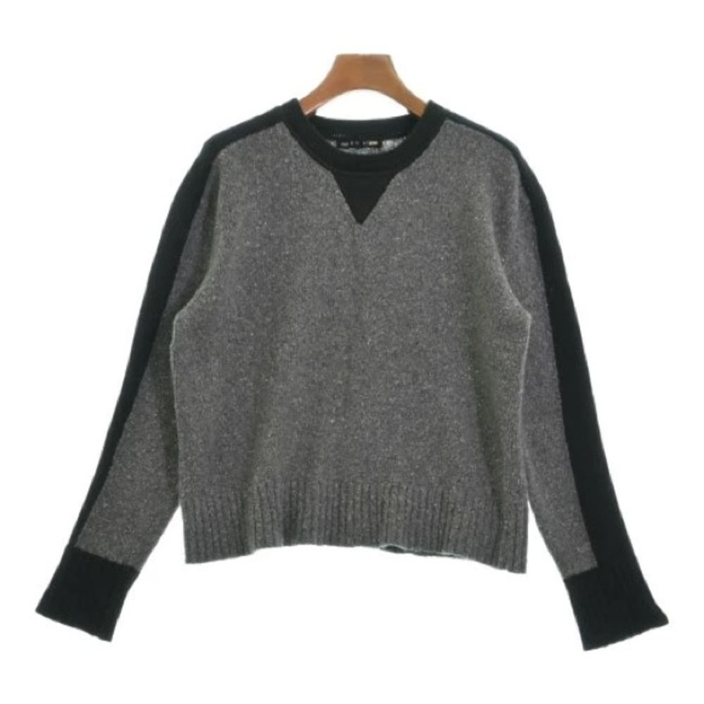Rag & Bone Charcoal and Black Crew Neck Sweater